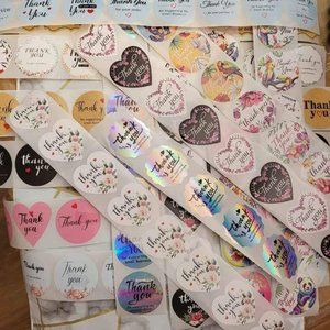 Thank You Stickers Variety Mix 300 Count Bundle Shipping Supplies